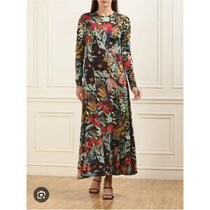 Ted Baker Designer Alexann Floral Long Sleeve Midi Dress US 2 Colorful New